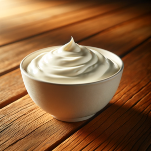 a bowl of sour cream